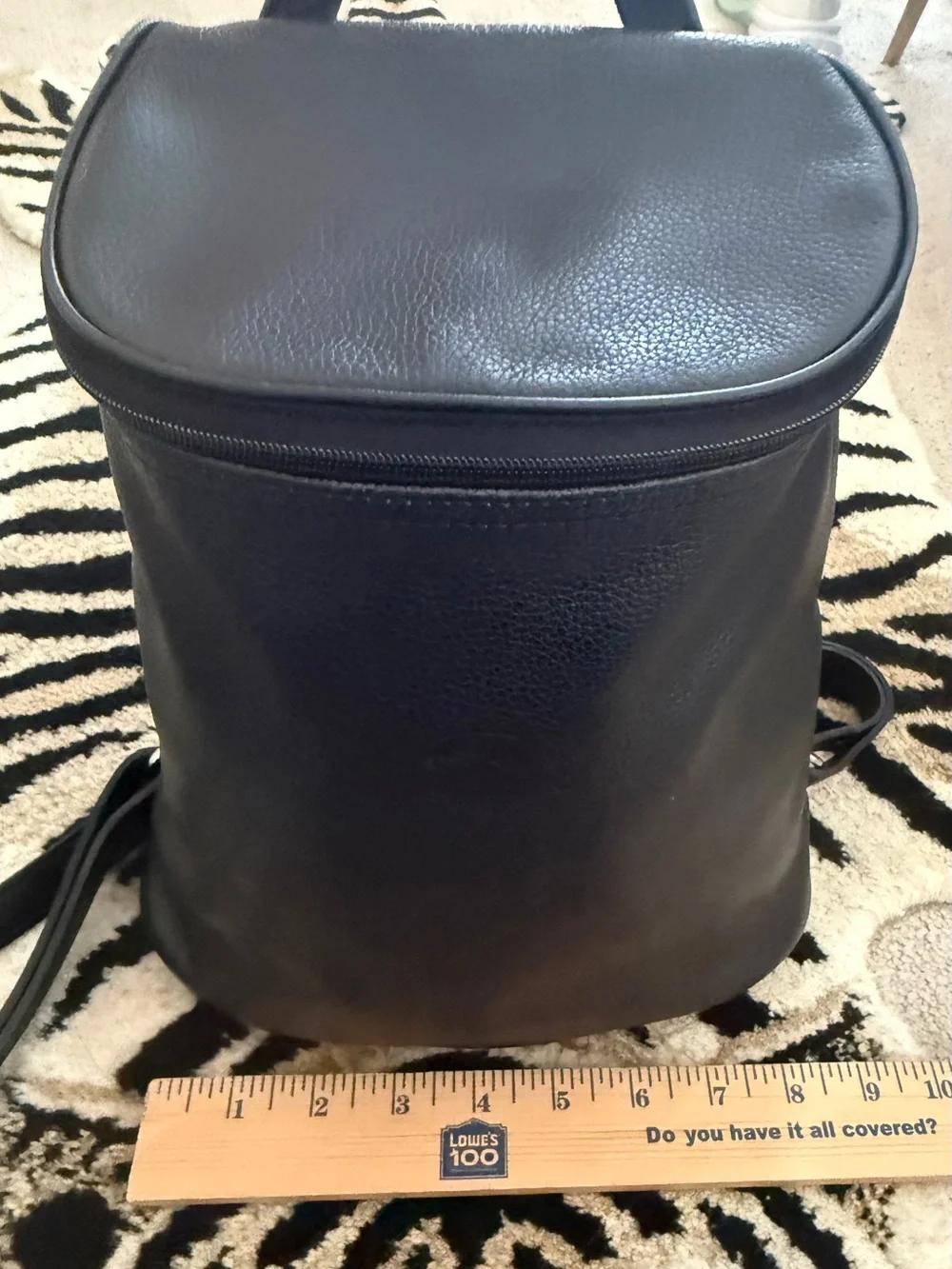 Longchamp  Vintage Black Leather Back Pack EUC